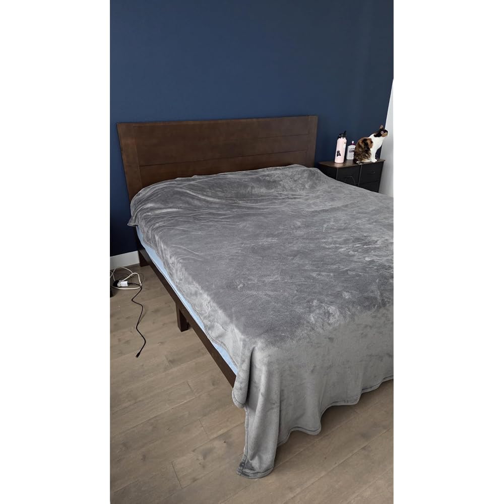 Full Size Solid Wood Platform Bed with Mid Century Style, Brown