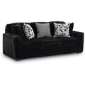 Jumbo Corduroy Living Room Sofa, Black Couch