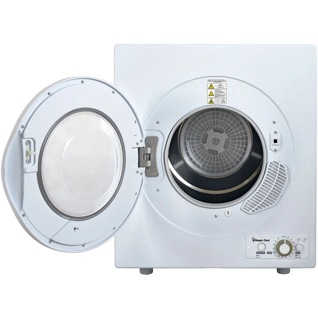 Magic Chef Brand 2.6 Cu. ft. Electric Dryer in White, 17.5 in D, 27.5 in H, 23.6 in L, 48.4 lbs.