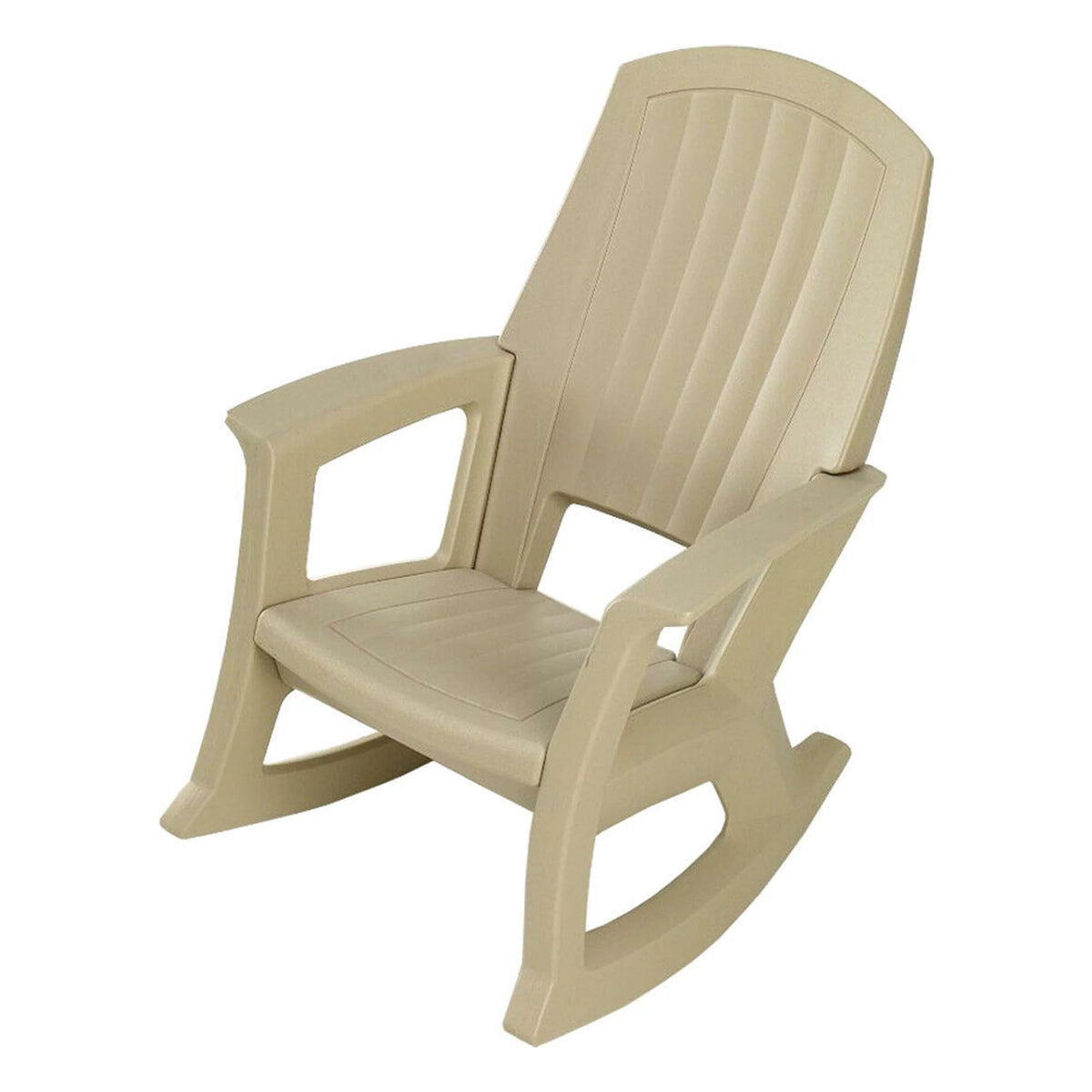 Semco Plastics Rockaway Heavy-Duty Outdoor Rocking Chair, Tan (4 Pack)