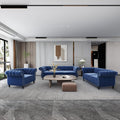 3 Piece Living Room Couch Set, Sectional Chesterfield Sofa Chair Contemporary Upholstered Velvet Loveseat Sofa Sets for Living Room, Office, Small Apartment