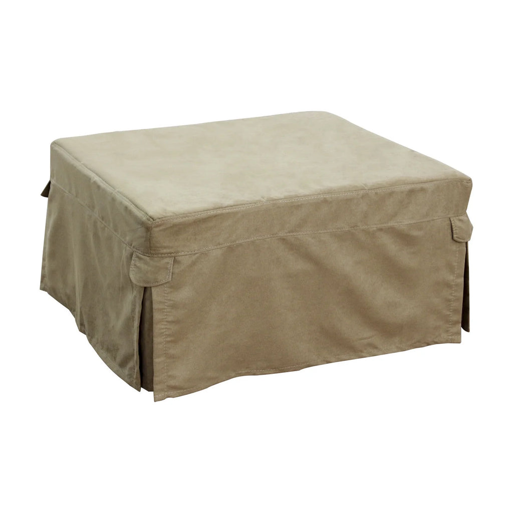 HomCom Twin Size Folding Convertible Sleeper Bed Ottoman with Slipcover, Beige