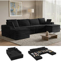 142'' Modular Sectional Sofa, Deep Seat Boneless Couch with Storage