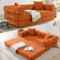 78'' Futon Sleeper Sofa Bed, Boneless Couch for Living Room, Orange