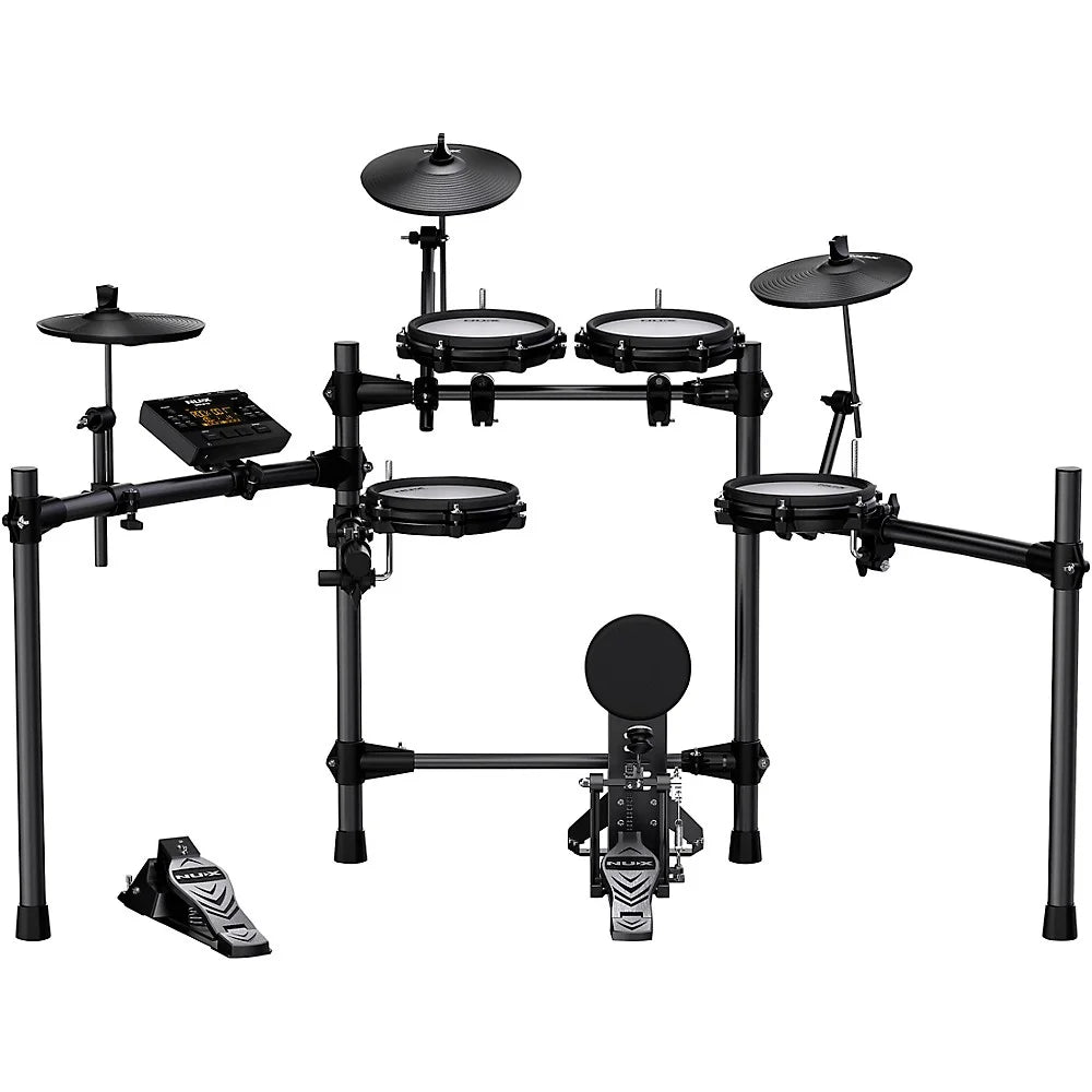NUX Model DM-210 All Mesh Head Digital Electronic Drum Set, 8 Piece Kit