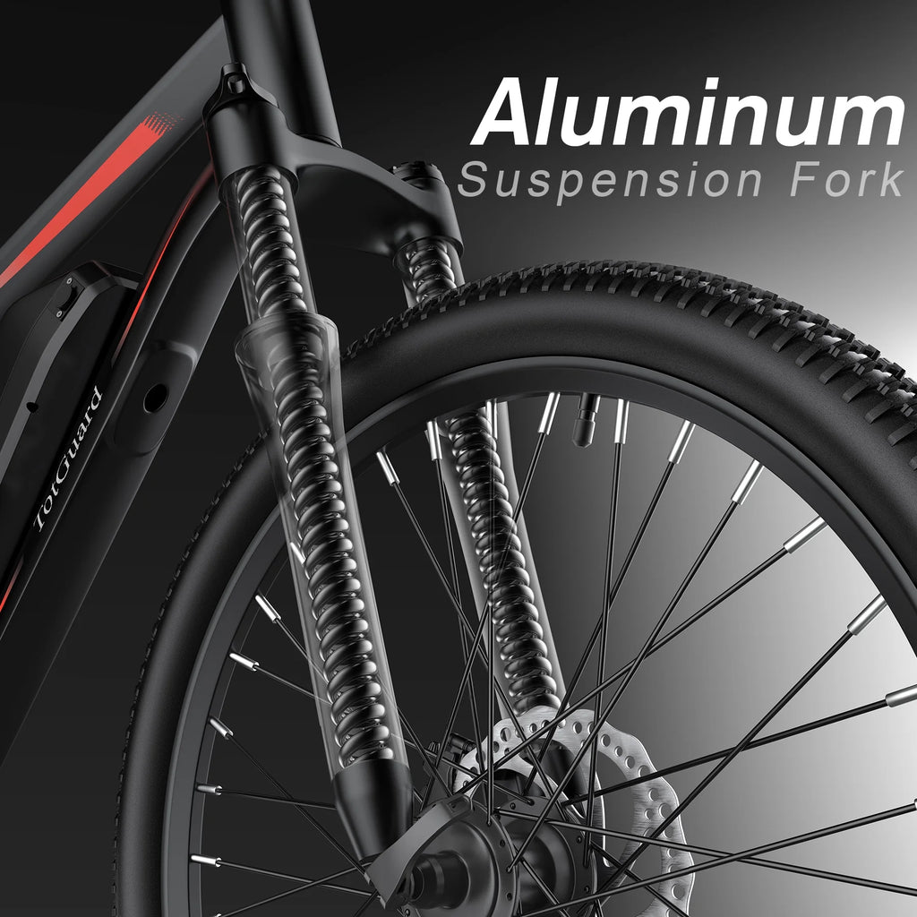 TotGuard 27.5" Electric Bike for Adults 500W Ebike, Adult Electric Bicycles Electric Mountain Bike with 48V 10Ah Removable Lithium Battery,Shimano 21S Gears,Lockable Suspension Fork
