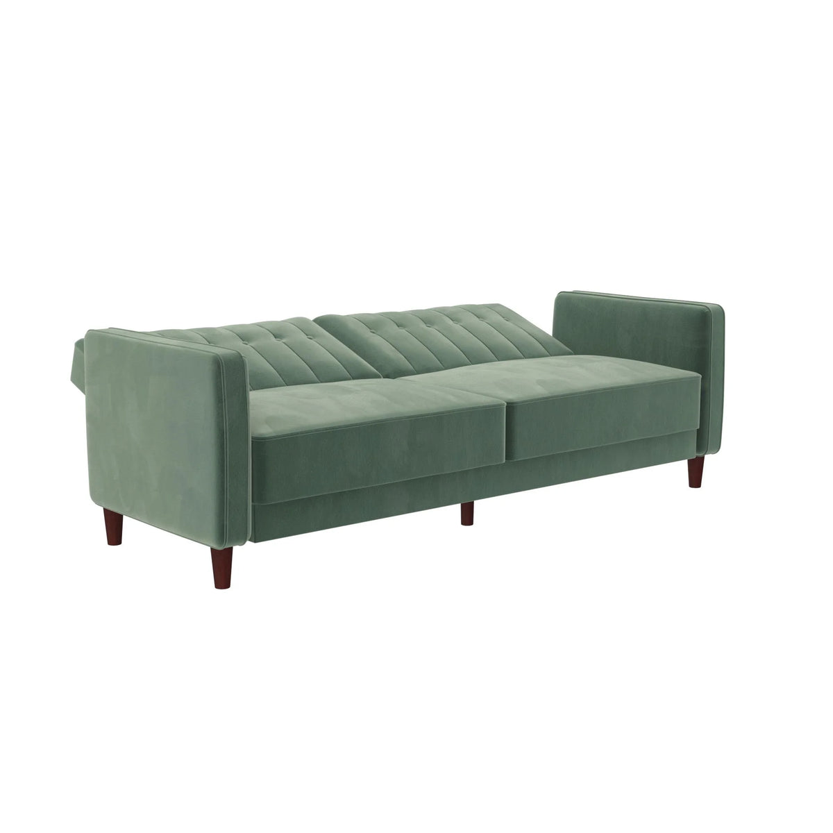 DHP Pin Tufted Transitional Futon, Light Green Velvet