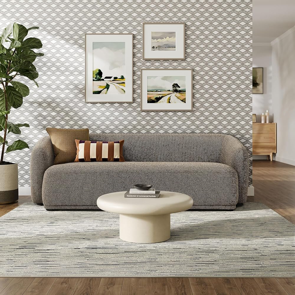 Monica 88 Inch Boucle Sofa in Earth – Comfortable Low Profile 3 Seater Fabric Couch for Living Room, Bedroom, Or Apartment