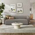 Monica 88 Inch Boucle Sofa in Earth – Comfortable Low Profile 3 Seater Fabric Couch for Living Room, Bedroom, Or Apartment