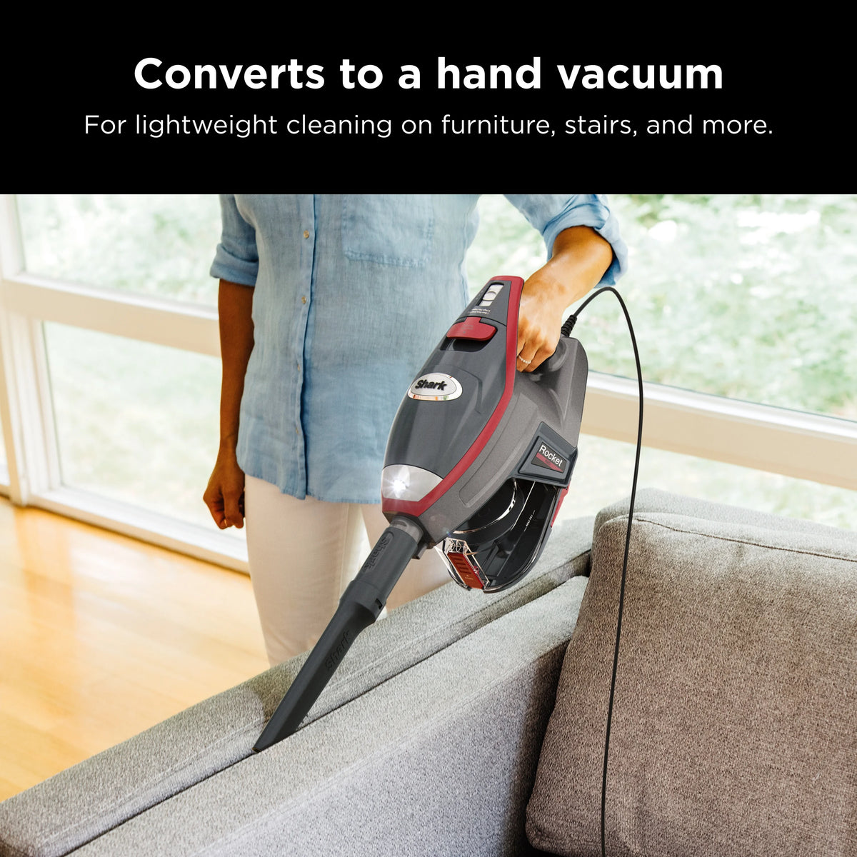 Shark Rocket Pro Corded Stick Vacuum Cleaner, Red, HV370