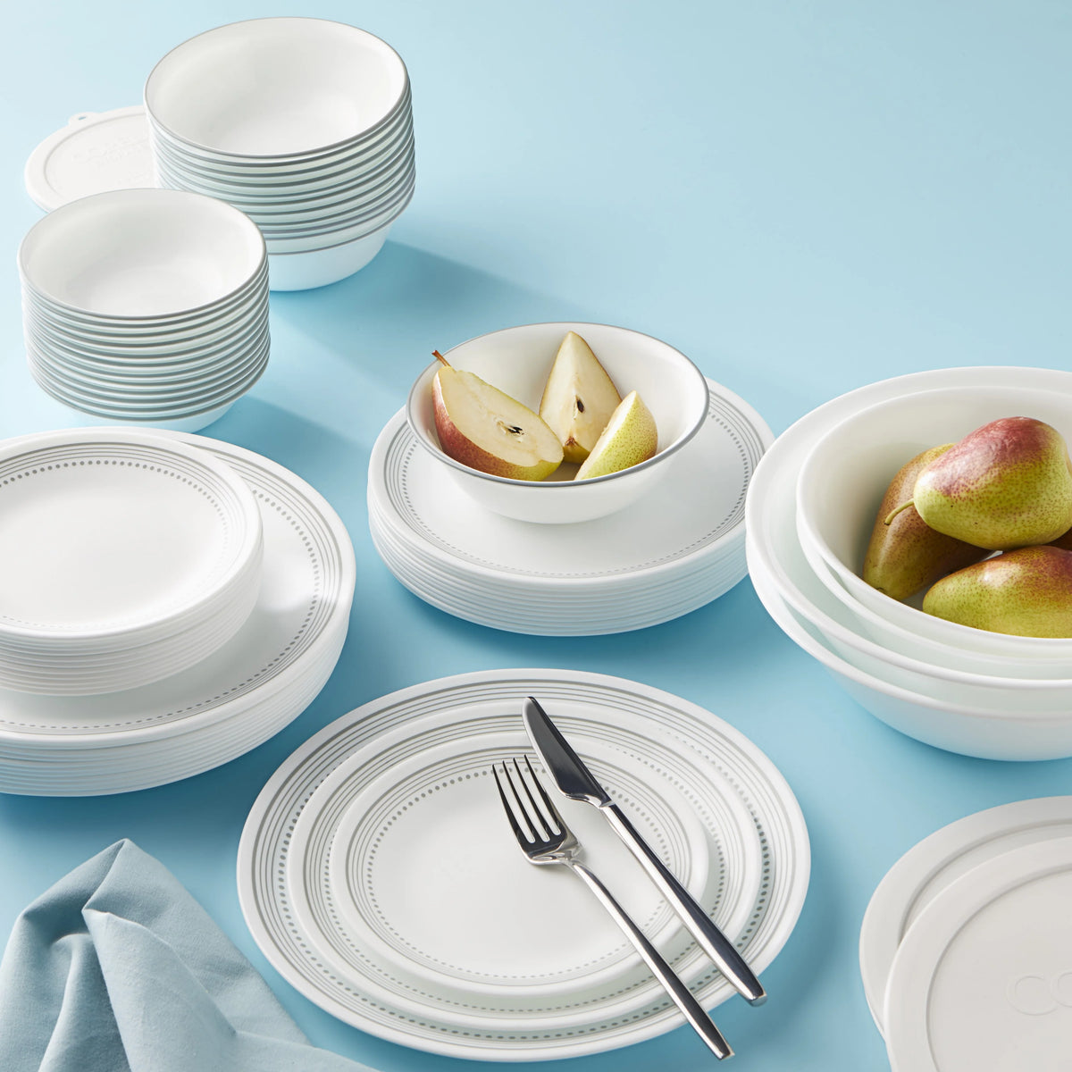 Corelle Mystic Gray 78-Piece Dinnerware Set, Service for 12