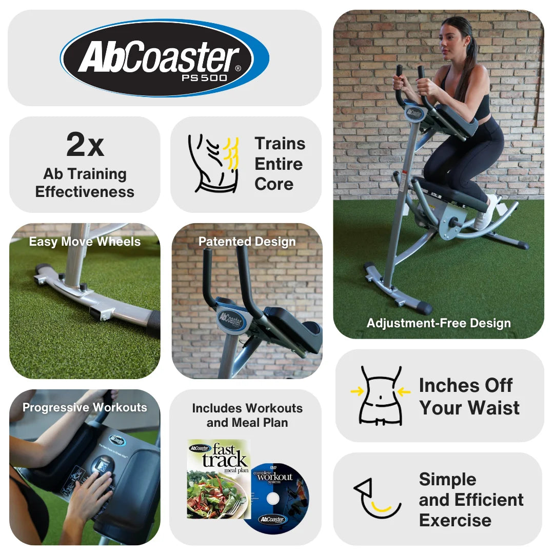 Ab Coaster PS500 - Original Ab Coaster, Ultimate Core Workout, 6 Pack Exercise Machine For Home