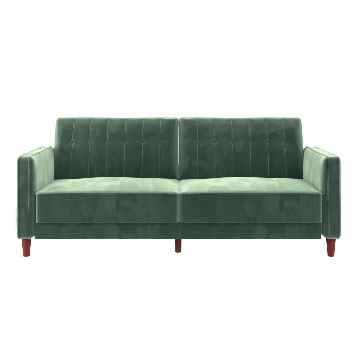 DHP Pin Tufted Transitional Futon, Light Green Velvet