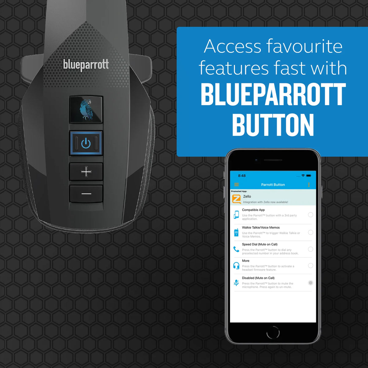 BlueParrott B350-XT Wireless Headset / Music Headphones Black