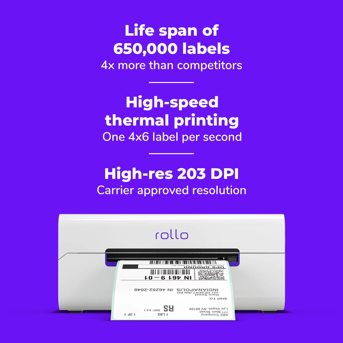 Rollo Wireless Shipping Label Printer - Wi-Fi Thermal Label Printer for Shipping Packages - AirPrint from iPhone, iPad, Mac