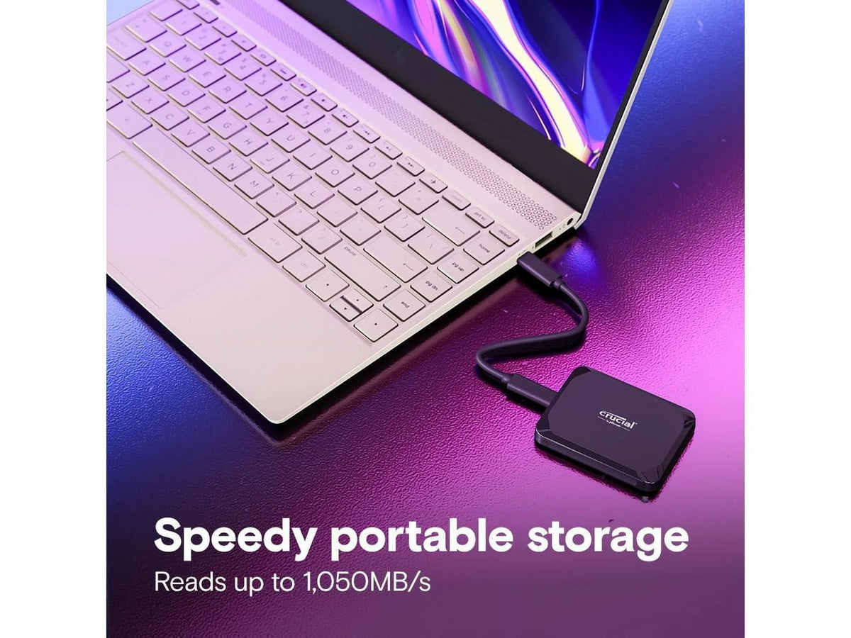 Crucial X9 2TB Portable SSD - Up to 1050MB/s Read - PC and Mac, Lightweight and small - USB 3.2 External Solid State Drive - CT2000X9SSD9