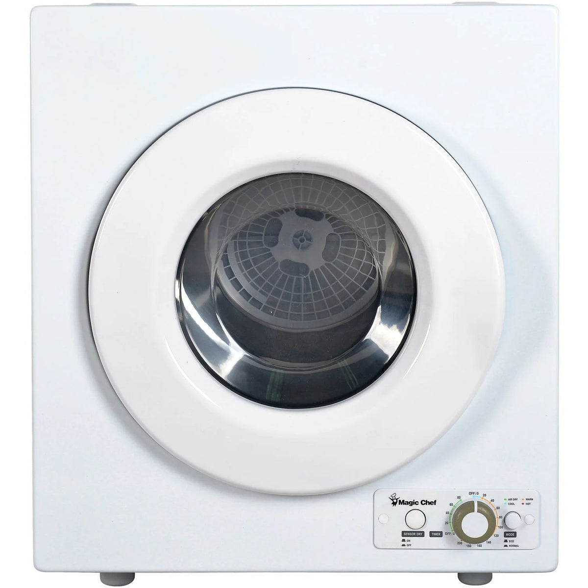 Magic Chef Brand 2.6 Cu. ft. Electric Dryer in White, 17.5 in D, 27.5 in H, 23.6 in L, 48.4 lbs.