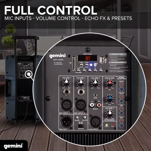 Gemini PA Speaker professional powered Bluetooth