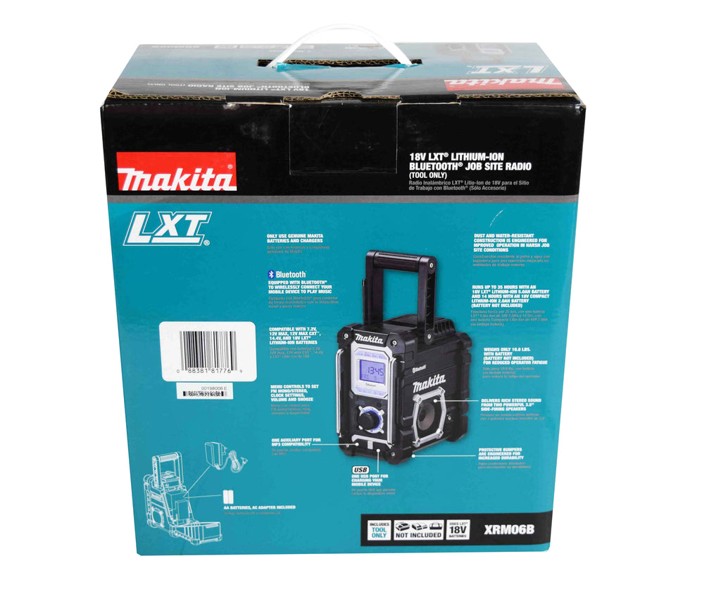 Makita XRM06B 18V LXT Lithium-Ion Cordless Bluetooth Job Site Radio (Tool Only)