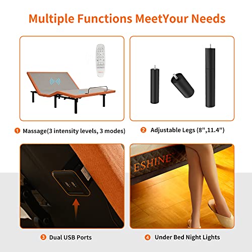 ESHINE Adjustable Frame Hybrid Mattress