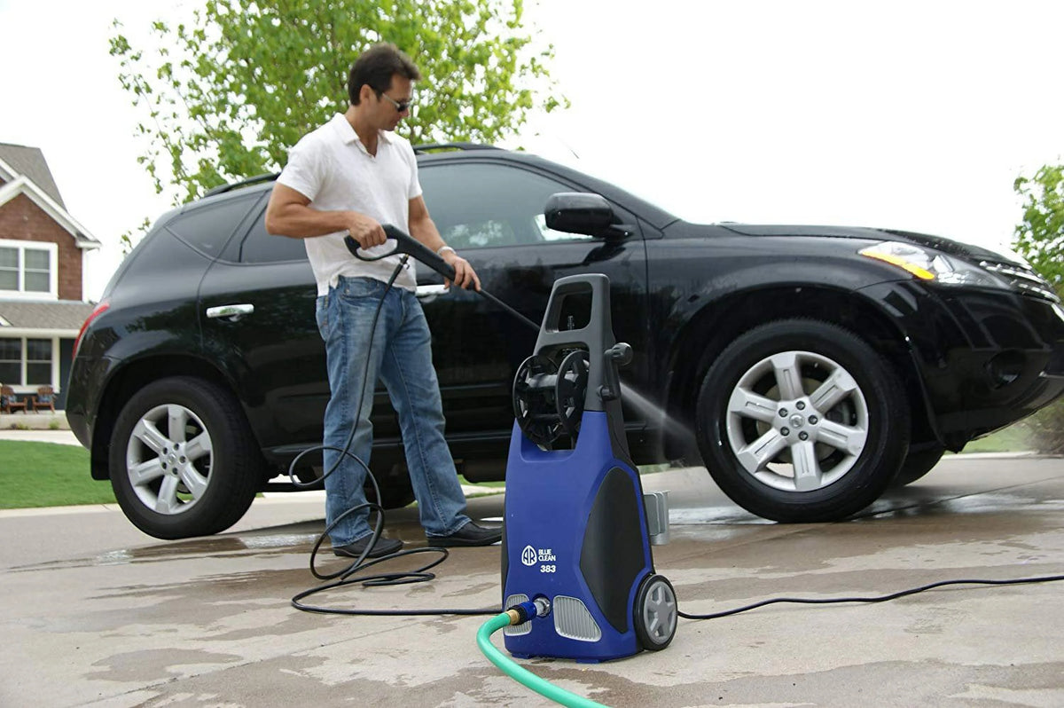 AR Blue Clean, AR383 1,900 PSI Electric Pressure Washer, Nozzles, Spray Gun, Wand, Detergent Bottle & Hose