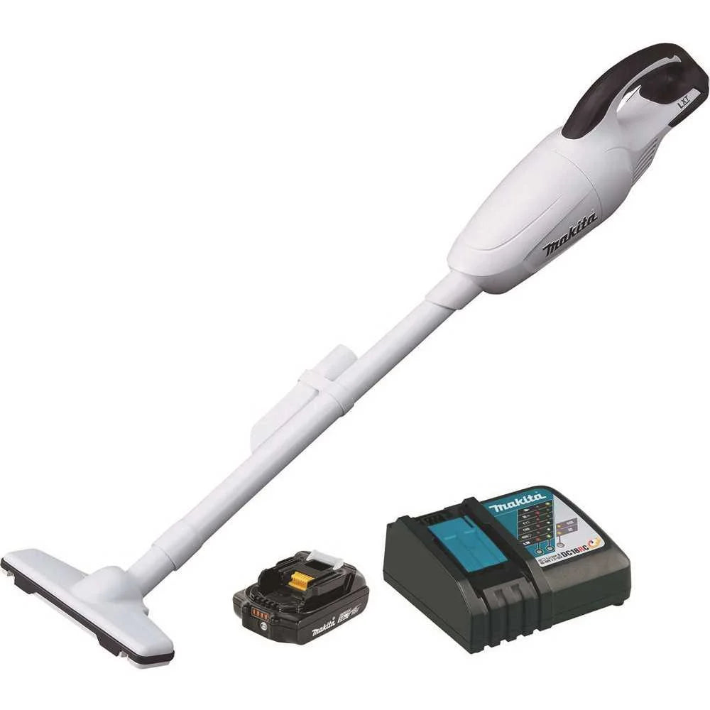 Makita XLC02RB1W LXT Compact Vacuum Kit, 1.3 pt Vacuum, Lithium-Ion Battery White