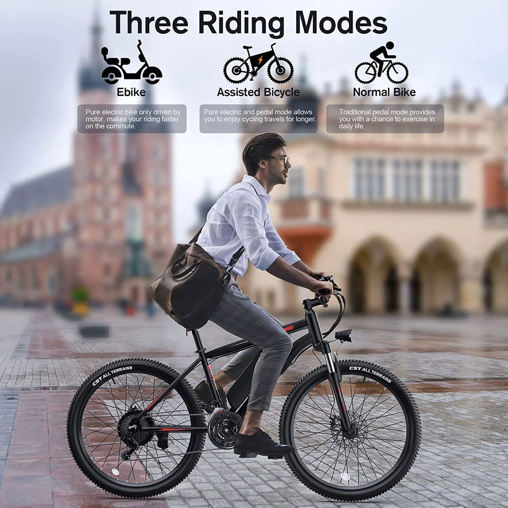 TotGuard 27.5" Electric Bike for Adults 500W Ebike, Adult Electric Bicycles Electric Mountain Bike with 48V 10Ah Removable Lithium Battery,Shimano 21S Gears,Lockable Suspension Fork