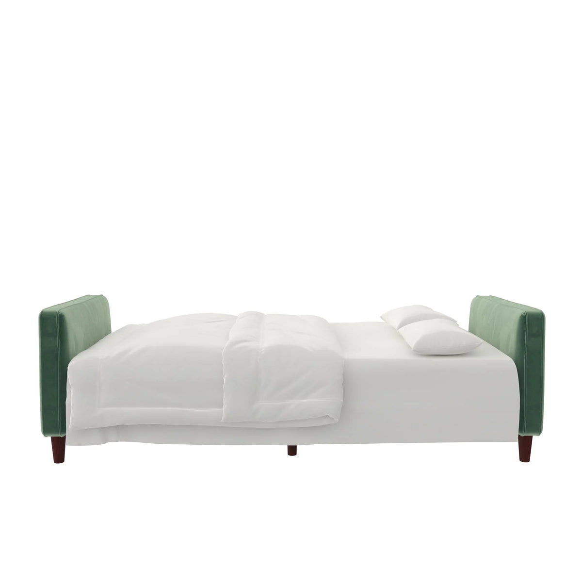 DHP Pin Tufted Transitional Futon, Light Green Velvet