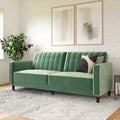 DHP Pin Tufted Transitional Futon, Light Green Velvet